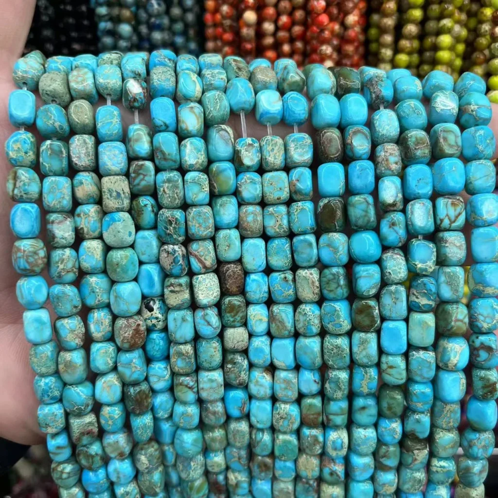 57mm Imperial Jasper Cube Beads for Jewelery Making 4