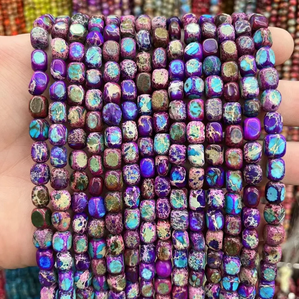 57mm Imperial Jasper Cube Beads for Jewelery Making 8