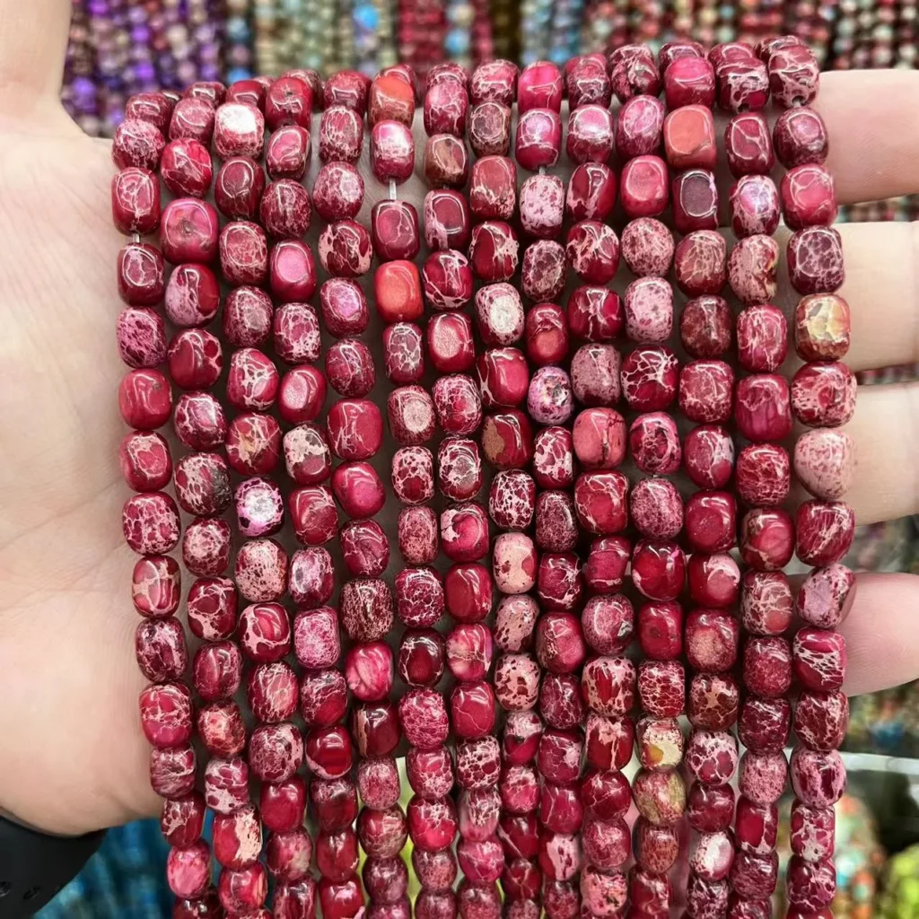 57mm Imperial Jasper Cube Beads for Jewelery Making 9