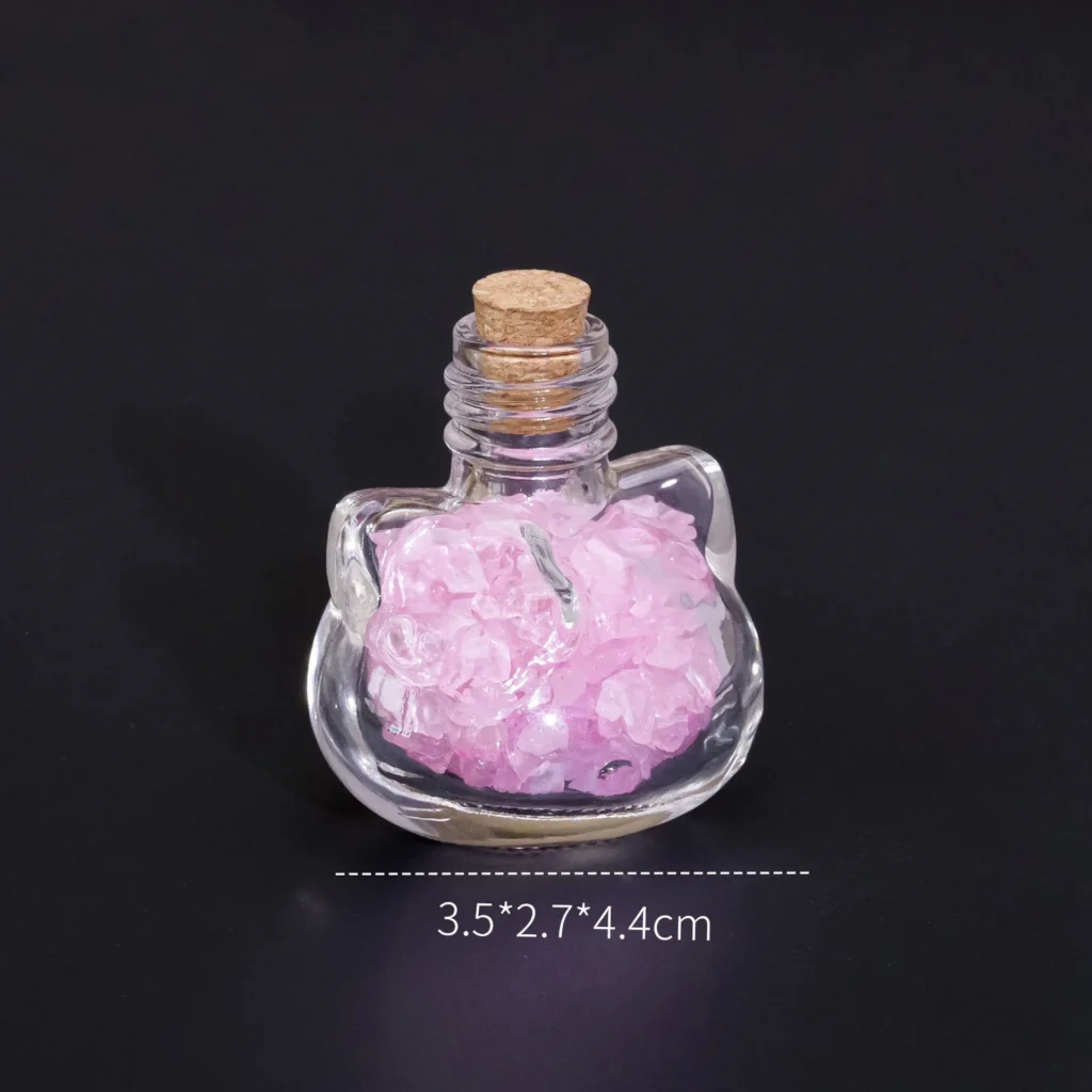 Natural Amethyst Red Jade Rose Quartz Gravel Cat Shaped Bottle Gift 1
