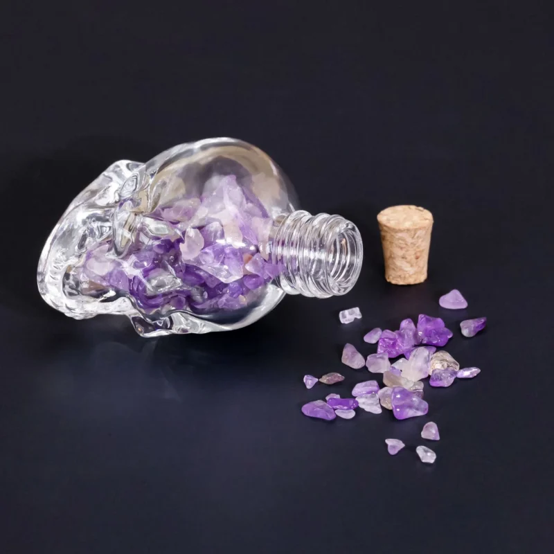 Natural Amethyst Red Jade Rose Quartz Gravel Cat Shaped Bottle Gift 10