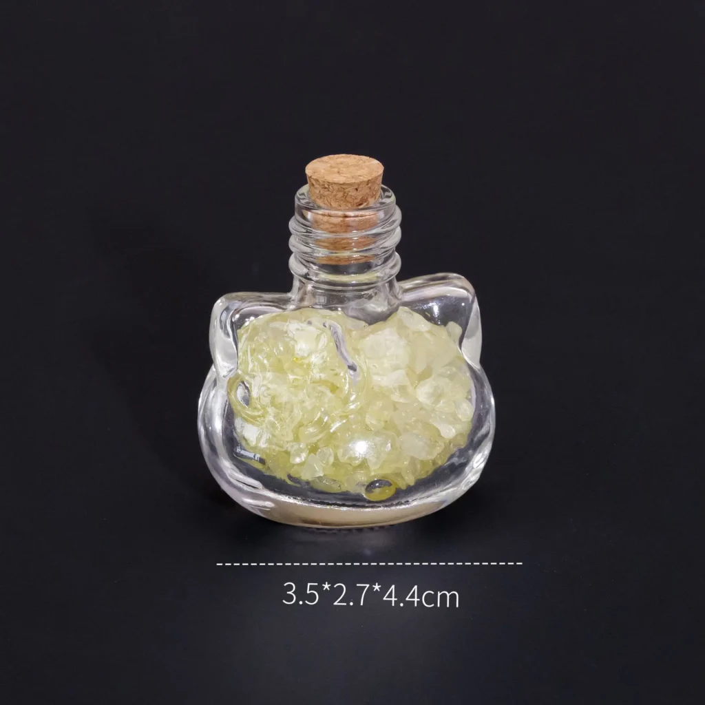 Natural Amethyst Red Jade Rose Quartz Gravel Cat Shaped Bottle Gift 12