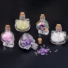 Natural Amethyst Red Jade Rose Quartz Gravel Cat Shaped Bottle Gift