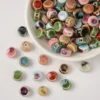 Vintage Flat Porcelain Beads for Jewelry Making