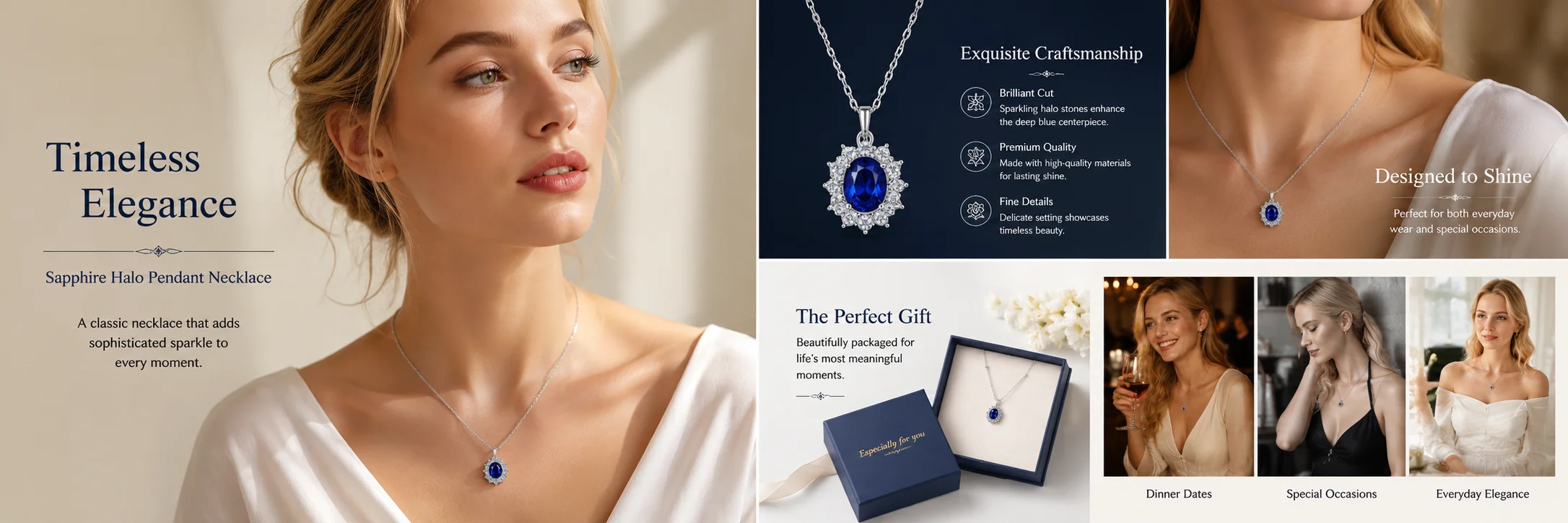 sterling silver blue sapphire necklace 1