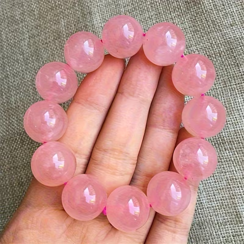 12-18mm Super Large Rose Quartz Beads Bracelet Bulk - Image 4