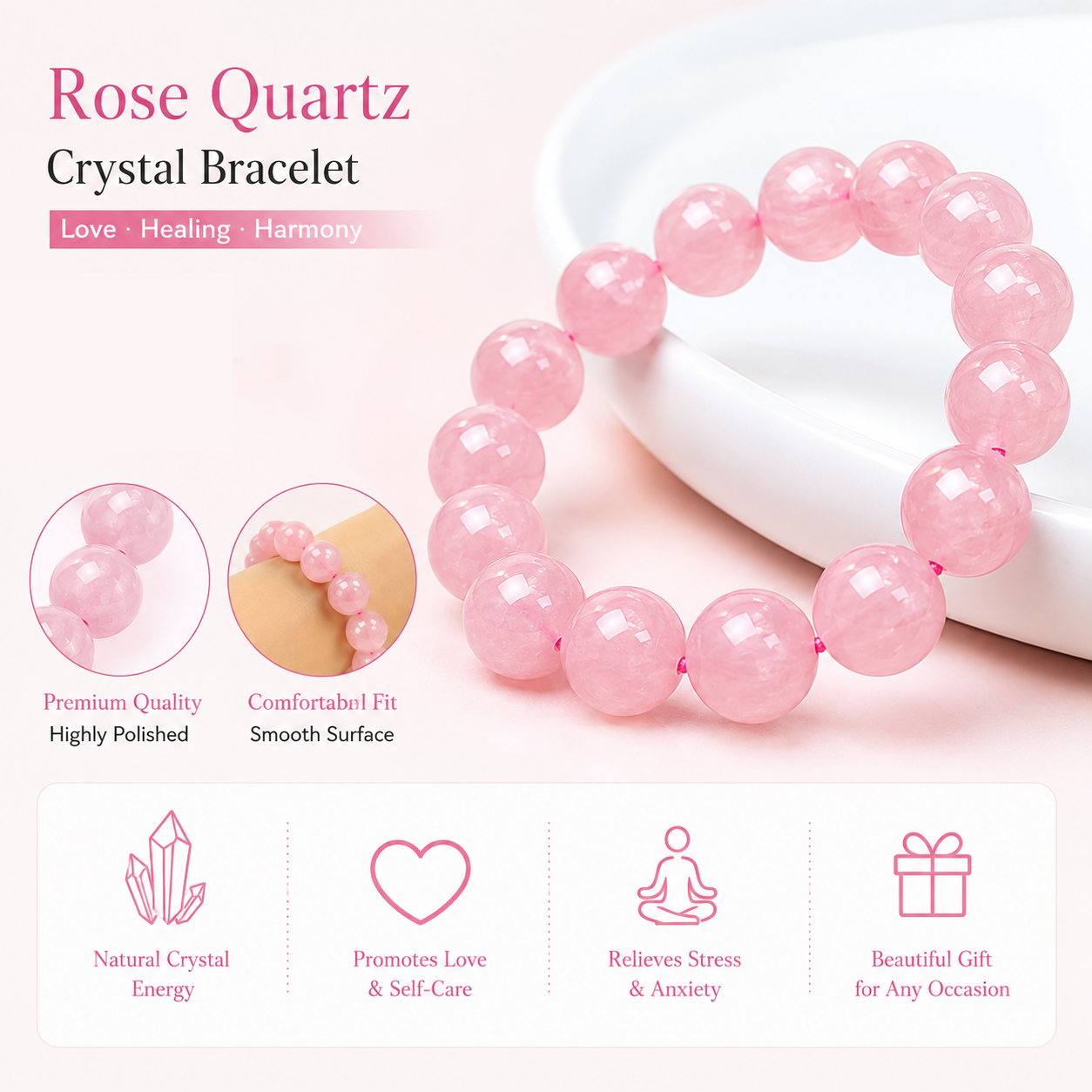 12-18mm Super Large Rose Quartz Beads Bulk