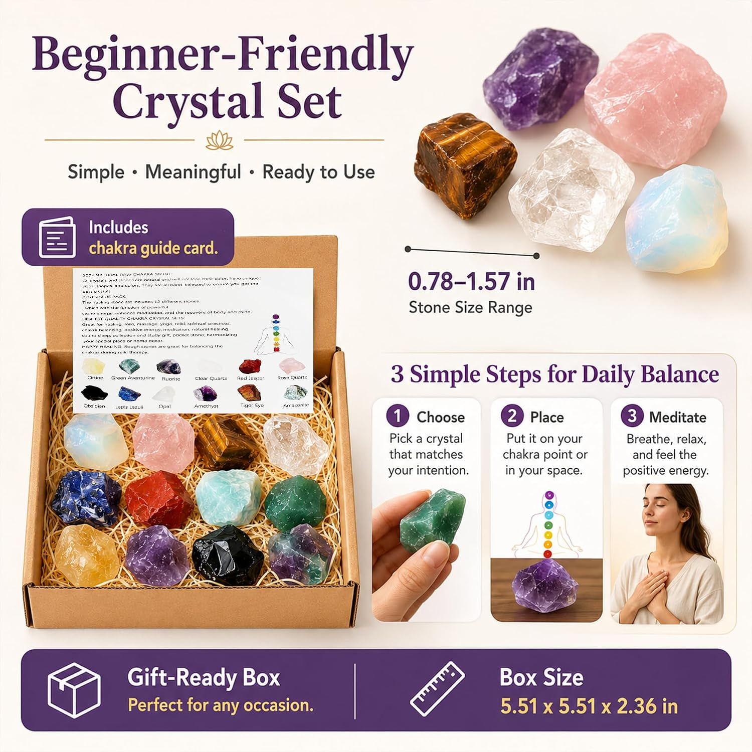 Aromatherapy Stone Diffuser Crystal Gift Set New 2