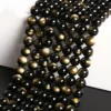 Natural Gold Obsidian Beads Bulk