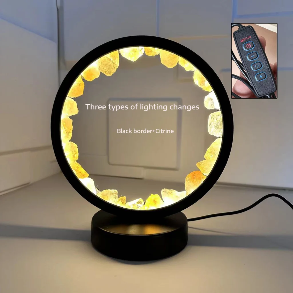 Raw Crystal Night Table Lamps USB 4
