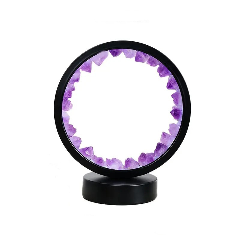 Raw Crystal Night Table Lamps USB 5