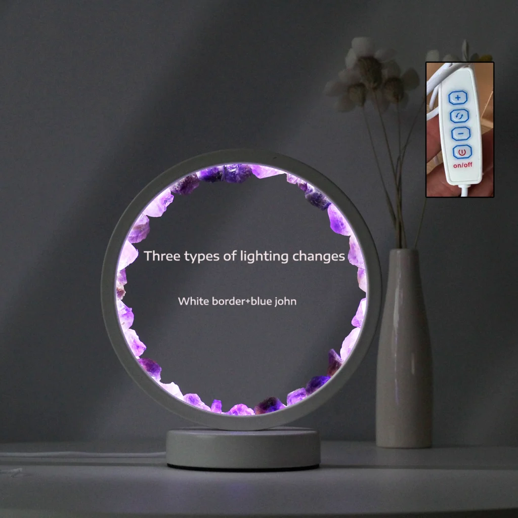 Raw Crystal Night Table Lamps USB 9