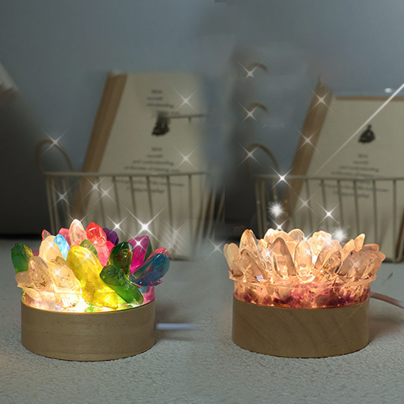 Natural Crystal Night Light Decor