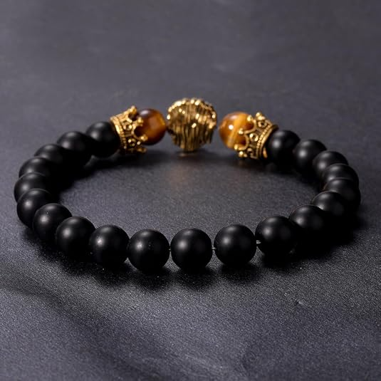 Real Tigers Eye Round Beads Bracelet for Men - Image 7