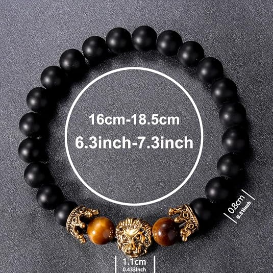 Real Tigers Eye Round Beads Bracelet for Men - Image 4