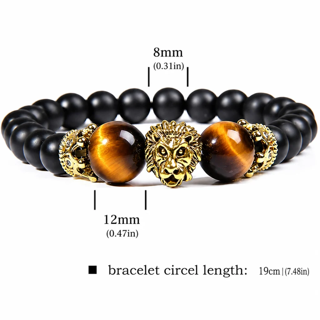 real tigers eye round beads bracelet for man 8
